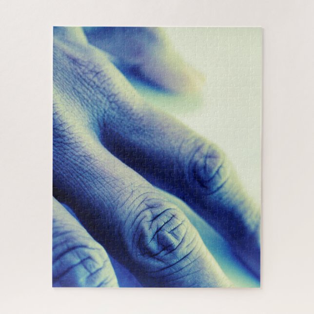 Blaue Hand (Vertikal)