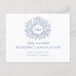 Blaue handgezeichnete Blindblattlänge Ankündigungspostkarte