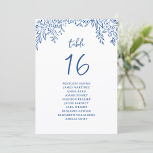 Blaue handgezeichnete florale fantastische Sitzord