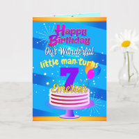 BLAUE Happy Birthday ( Bearbeitbarer Name des Kind