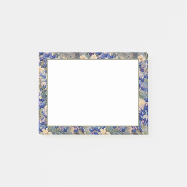 Blaue Hauben auf Feldern Post-it Klebezettel (Vorderseite)