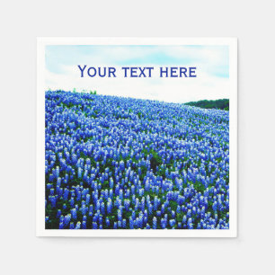 Blaue Hauben Blaue Blumen Texas Texanisch Floral Serviette