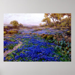 Blaue Hauben in der Dämmerung, nördlich von San An Poster