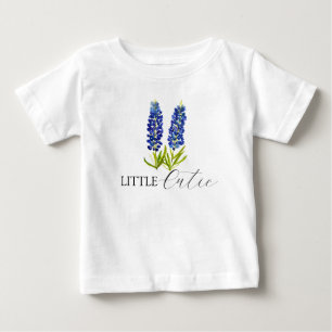 Blaue Hauben Texas Aquarell Floral Baby T-shirt