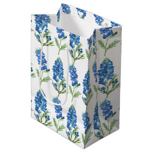 Blaue Hauben Texas Blaue Blumen Aquarell Mittlere Geschenktüte