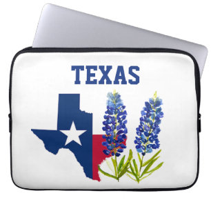 Blaue Hauben Texas-Blume Floral Texanische Flagge Laptopschutzhülle