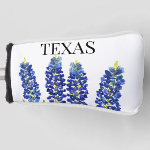 Blaue Hauben Texas State Blumen Lupine Aquarell Golf Headcover