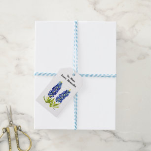 Blaue Haubenblumen Blumen Blaue Florale Wasserfarb Geschenkanhänger