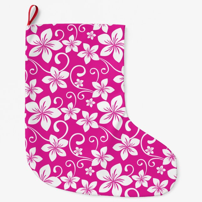 BLAUE HAWAII (HOT PINK) GROßER WEIHNACHTSSTRUMPF (Vorderseite)