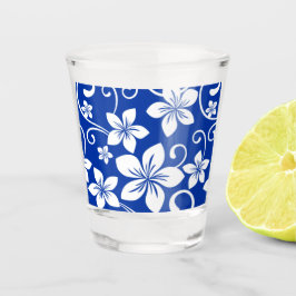 BLAUE HAWAII-MUSTER IN KÖNIGSBLAU SCHNAPSGLAS