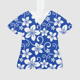 BLAUE HAWAII-MUSTER-SCRUBS IN KÖNIGSBLAU ORNAMENT