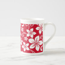 BLAUE HAWAII (RED) KNOCHEN CHINA TASSE