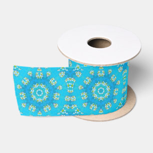 Blaue hawaiische Plumeria-Leu-breites Satin-Band Satinband