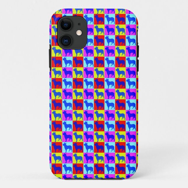 Blaue Heelers Farbwand Case-Mate iPhone Hülle (Rückseite)