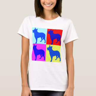 Blaue Heelers Farbwand T-Shirt