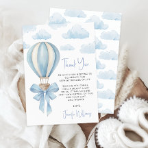 Blaue Heißluftballon-Abenteuer-Baby-Junge-Shower