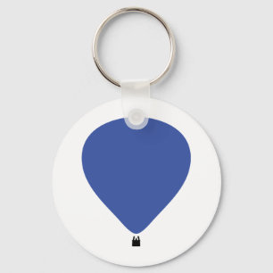 blaue Heißluftballonikone Schlüsselanhänger
