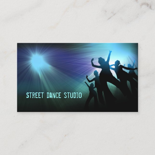 Blaue helle Straßen-Tanz-Studio-Visitenkarte Visitenkarte (Vorderseite)
