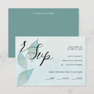 Blaue Herbstfarbe Kunst RSVP Karte