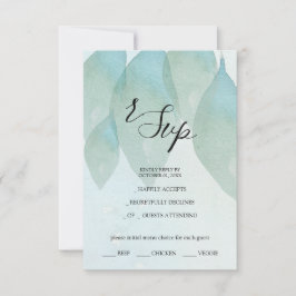 Blaue Herbstfarbe Kunst RSVP Karte