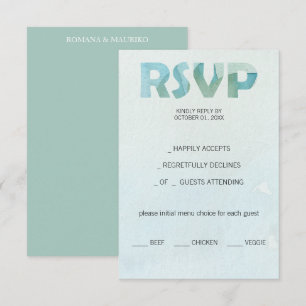 Blaue Herbstfarbe Kunst RSVP Karte