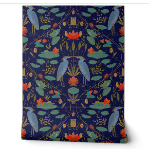Blaue Heron-Teich-Wiederbelebung der Chic Marine Tapete