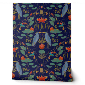 Blaue Heron-Teich-Wiederbelebung der Chic Marine Tapete