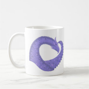 Blaue Herz-Drache auf Weiß Kaffeetasse