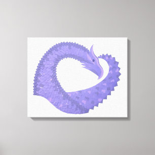 Blaue Herz-Drache auf Weiß Leinwanddruck