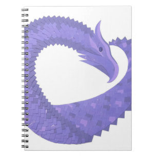 Blaue Herz-Drache auf Weiß Notizblock