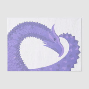 Blaue Herz-Drache auf Weiß Seidenpapier