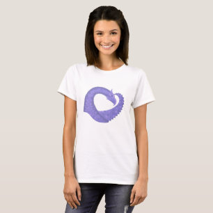 Blaue Herz-Drache auf Weiß T-Shirt