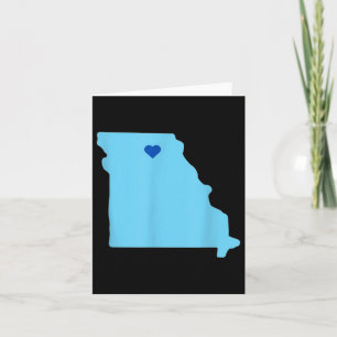 Blaue Herz im Umriss des Staates Missouri Karte