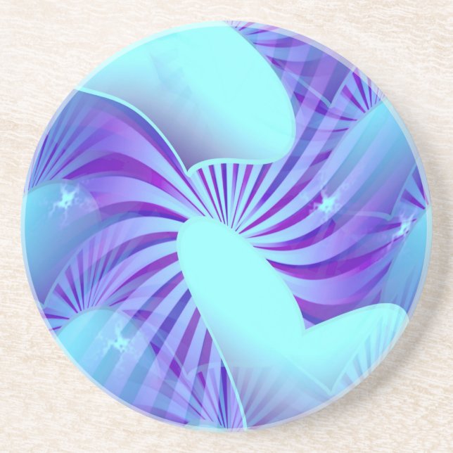 Blaue Herz-Muster-Untersetzer Getränkeuntersetzer (Vorne)