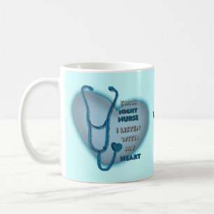 Blaue Herz Nachtkrankenschwester Kaffeetasse
