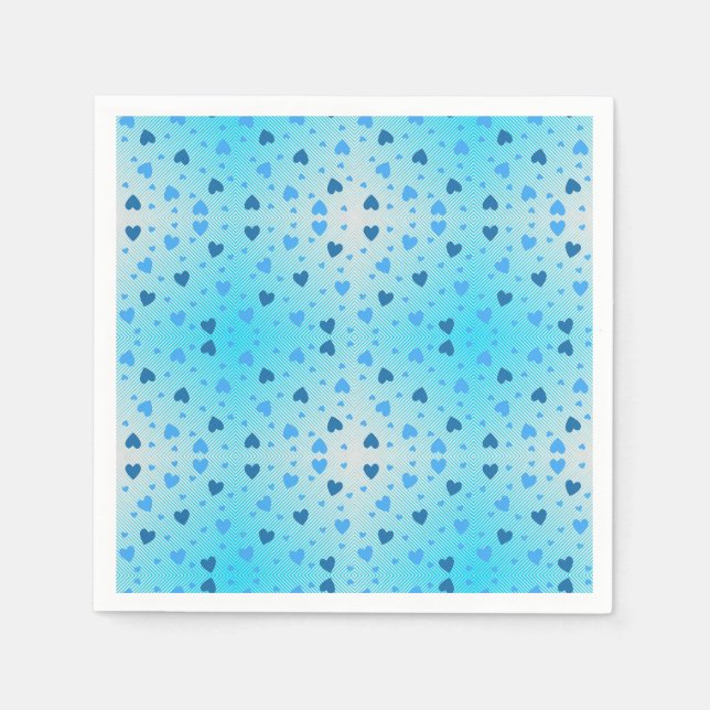 Blaue Herzen im rauschenden Diamantenring.OW Serviette (Vorderseite)