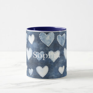 Blaue Herzen Tasse