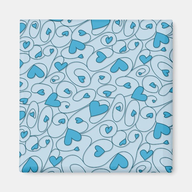 Blaue Herzklopfen Magnet (Vorne)