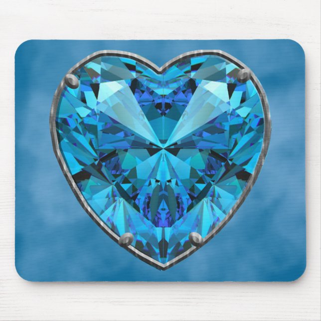 Blaue Herzperle Mousepad (Vorne)