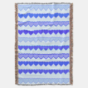 Blaue Herzreihen Decke