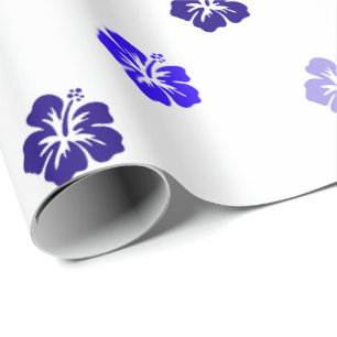 Blaue Hibiskus-Geschenkpapier Geschenkpapier