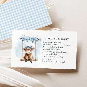 Blaue Highland-Kuh-Bücher für Jungen-Baby-Party Begleitkarte