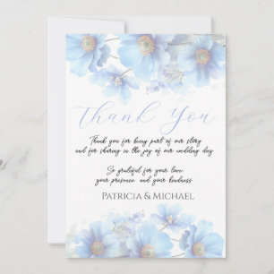 Blaue Himalaya-Mohnblumen-Gartenhochzeit Dankeskarte