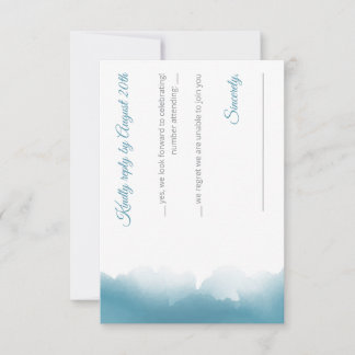 Blaue Himmel Aquarell-Antwortkarte RSVP Karte