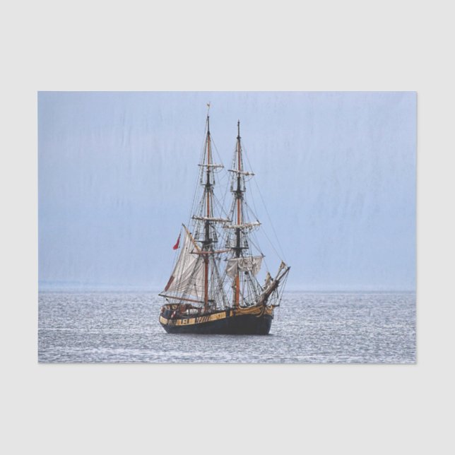 Blaue Himmel auf dem Wasserboot Seidenpapier (Vorderseite)