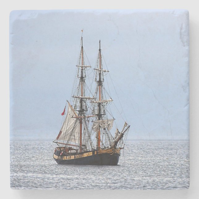 Blaue Himmel auf dem Wasserboot Steinuntersetzer (Vorderseite)