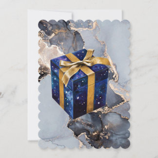 Blaue Himmel-Geschenkbox zum Geburtstag Einladung