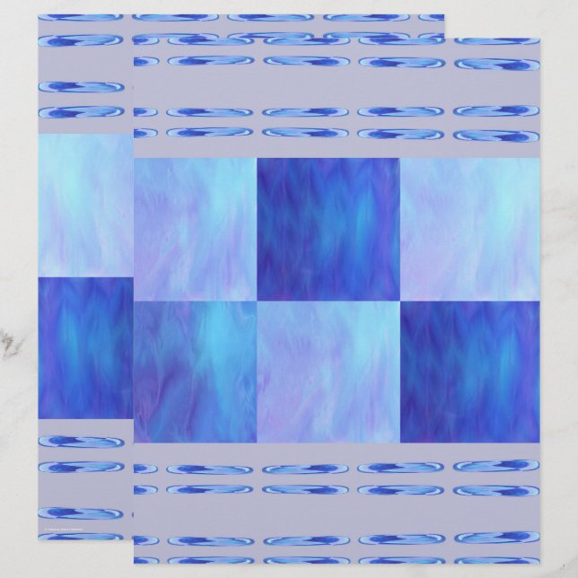 Blaue Himmel-Kacheln Scrapbook-Papier 2-seitig Sei (Vorne/Hinten)