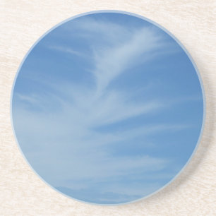 Blaue Himmel mit weißen Wolken Abstrakte Naturfoto Sandstein Untersetzer