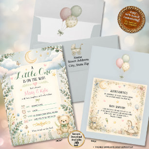 Blaue Himmel & Schmetterlinge Baby Shower Einladun